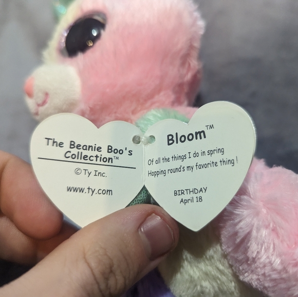 Ty Beanie Boos - BLOOM the Easter Bunny Rabbit (6 Inch) NEW MINT with MINT TAGS - Picture 2 of 3